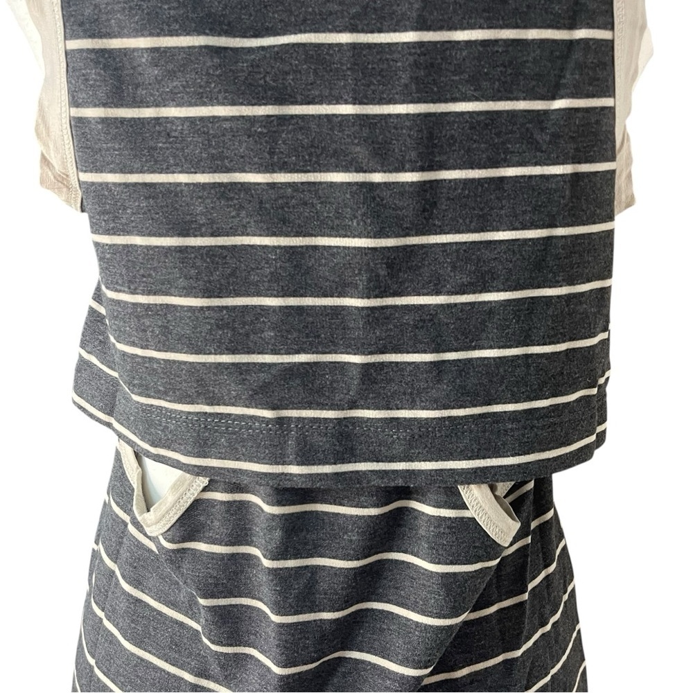 Gilli Striped Pencil Dress Navy Blue Gray - Picture 8 of 10
